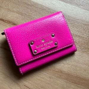 Kate Spade | Hot pink/fuchsia small bifold wallet